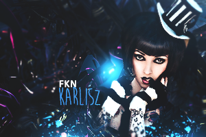 Dark moody GFX signature with striking portrait art