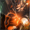 Fiery armored warrior GFX avatar with dramatic lighting