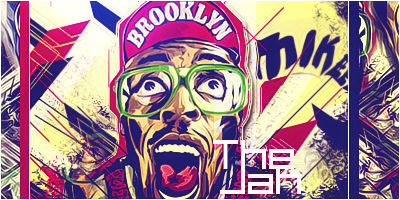 Brooklyn cap and neon glasses signature art