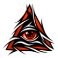 All-seeing eye pyramid emblem, classic edgy forum aesthetic