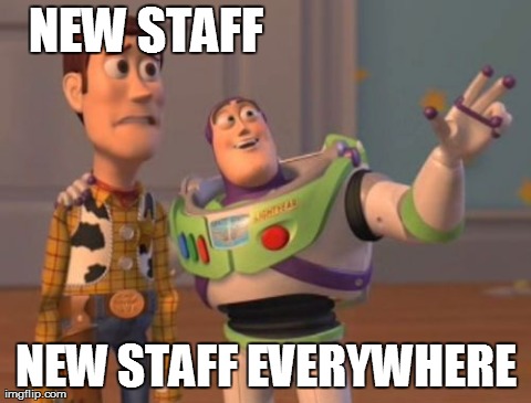 Woody and Buzz meme: new staff everywhere!