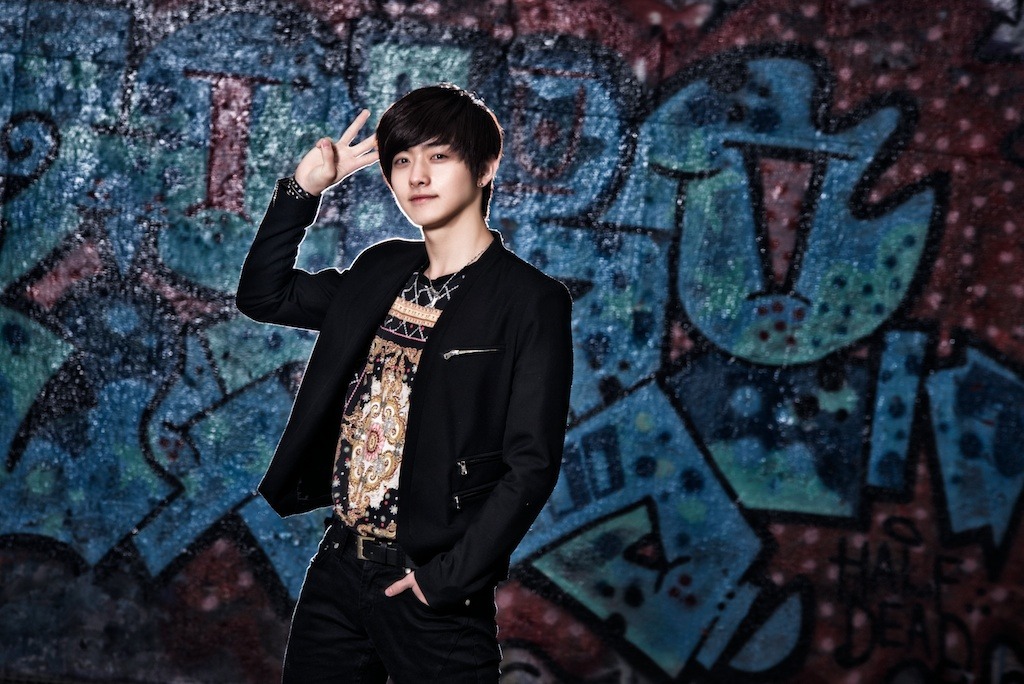K-pop styled portrait with graffiti backdrop edit
