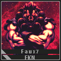 Muscular demon avatar art with crew tag signature