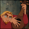 Animated guitarist strumming — a quirky character avatar