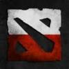 Cracked Dota 2 emblem, gritty forum-era gaming logo