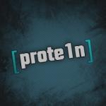 Simple stylized protein logo with bracketed text