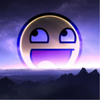 Classic epic smiley face avatar glowing in the night