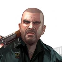 Gritty gangster-style avatar with shotgun, classic forum PFP