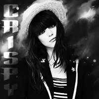 Grunge black-and-white portrait GFX with 'Cristy' text overlay
