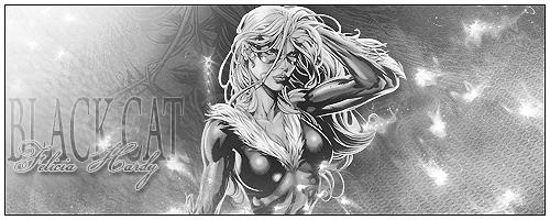 Black Cat signature art with Felicia Hardy monochrome design