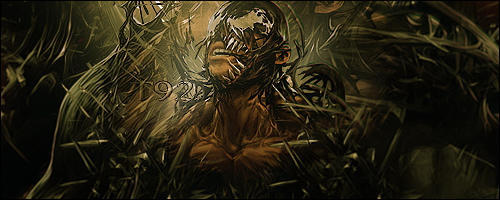 Dark venom-style forum signature art with tangled vines
