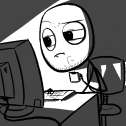 That classic 'sitting awkwardly at the computer' meme face