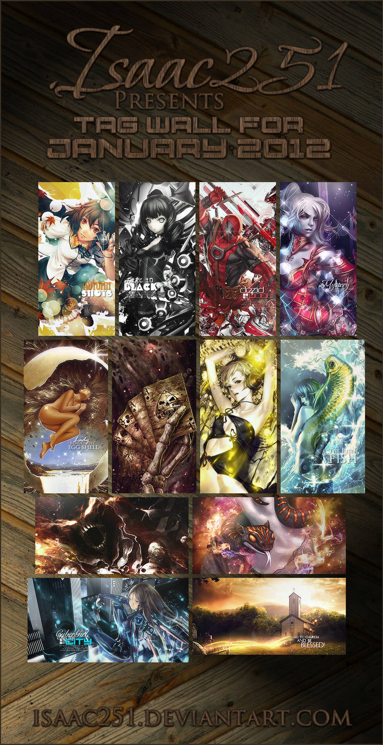 A vibrant collage of anime-style GFX tag artwork