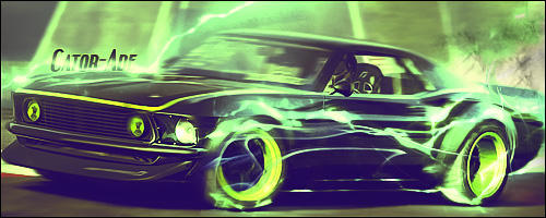 Electrified Mustang GFX with glowing green lightning effects